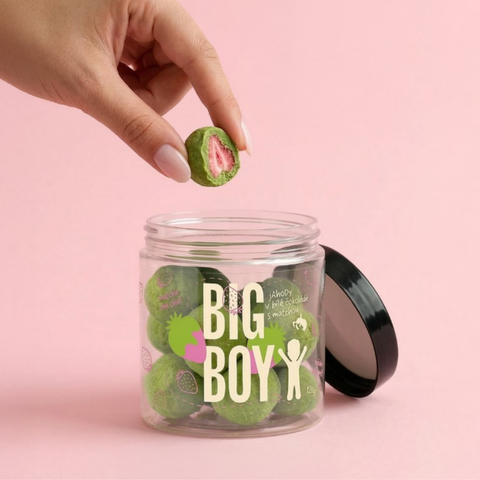 Big Boy Jahody v matcha a bílé čokoládě