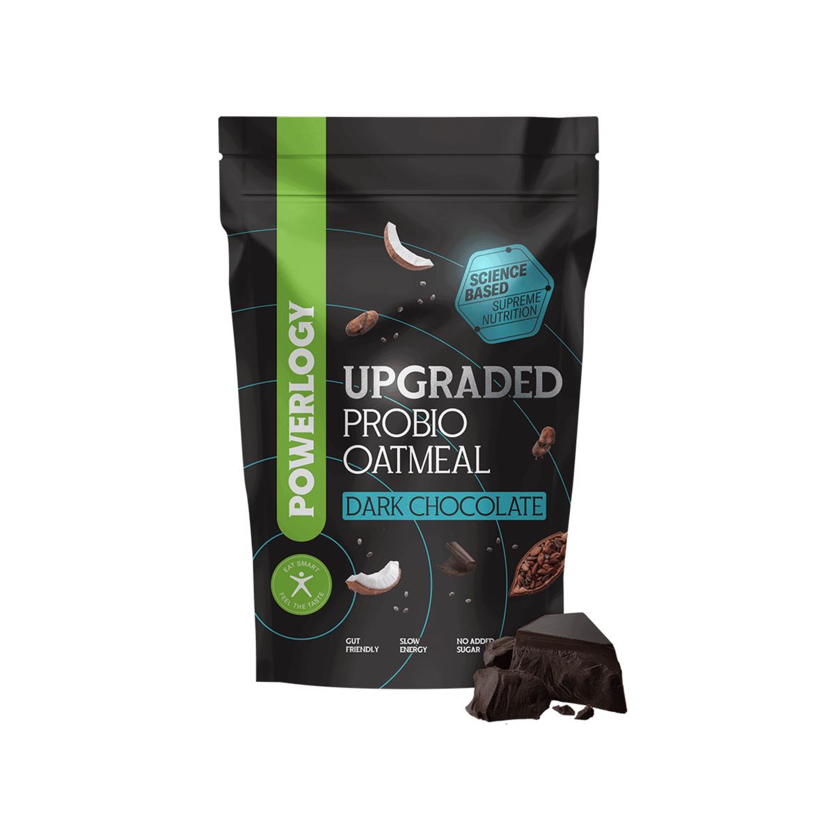 Powerlogy Ugraded Probio Oatmeal 350 g - Horká čokoláda