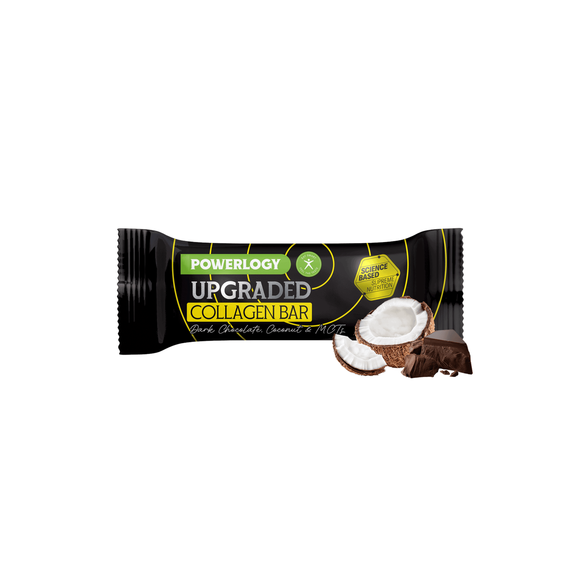 Powerlogy Upgraded Collagen Bar 50 g - Hořká čokoláda